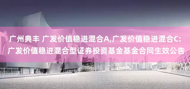 广州典丰 广发价值稳进混合A,广发价值稳进混合C: 广发价值稳进混合型证券投资基金基金合同生效公告