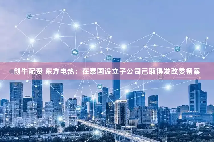 创牛配资 东方电热：在泰国设立子公司已取得发改委备案